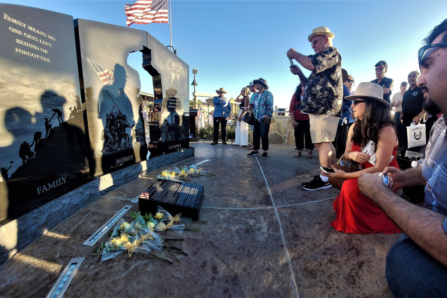 A crowd attending the dedication of the Gold Star Memorial in Norco.