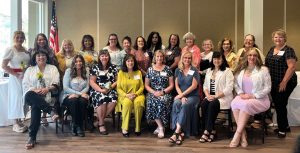 The Blue Star and Gold Star Mothers at a luncheon.
